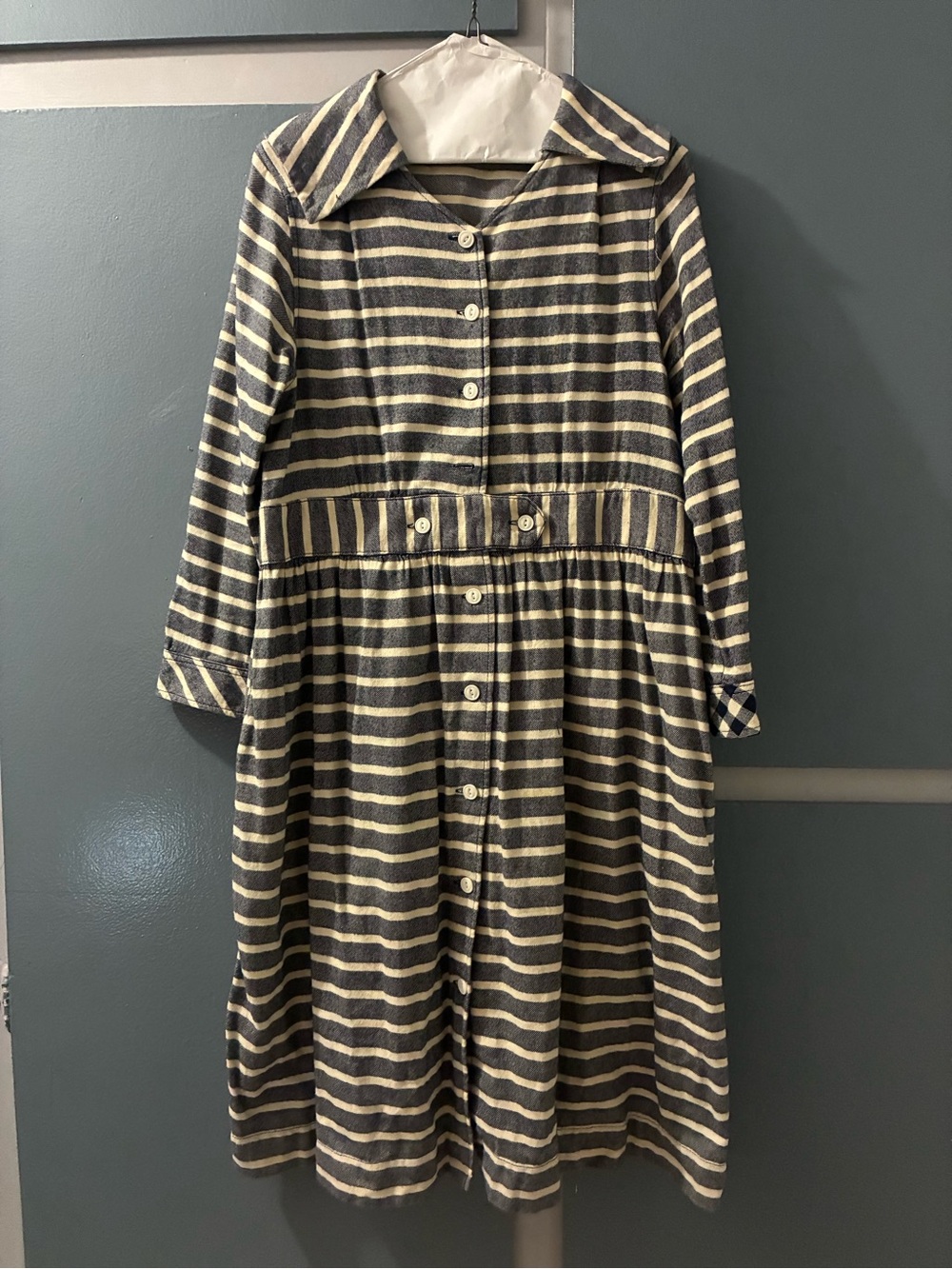 Women’s Striped Button-Front Dress. Japanese brand. Size M